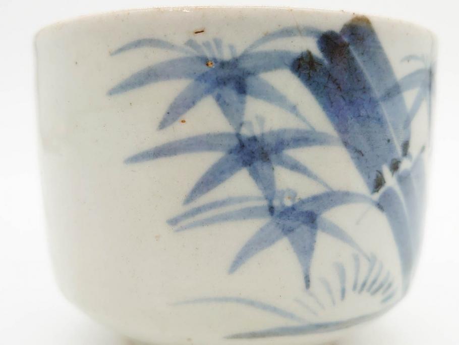 江戸期　古伊万里　染付　竹鳥図　和の雰囲気を高める香炉(仏具、茶道具)(R-083128)