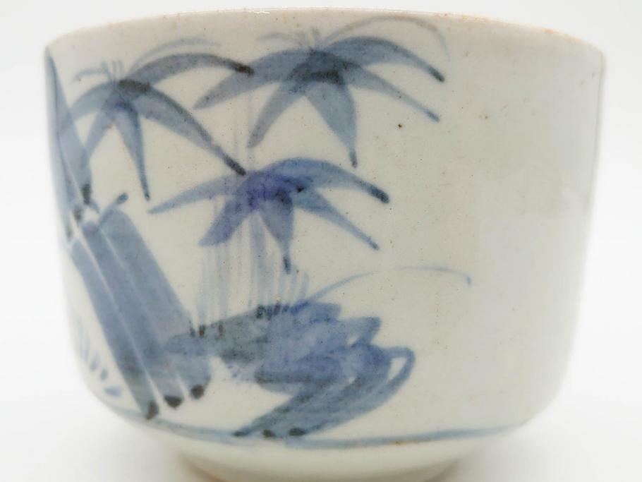 江戸期　古伊万里　染付　竹鳥図　和の雰囲気を高める香炉(仏具、茶道具)(R-083128)