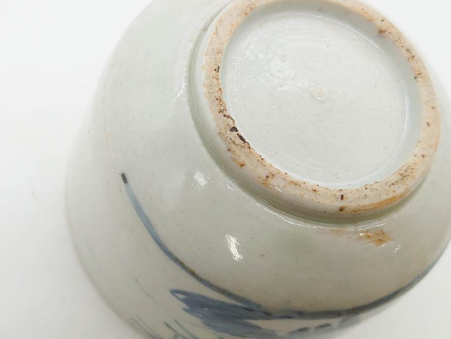 江戸期　古伊万里　染付　竹鳥図　和の雰囲気を高める香炉(仏具、茶道具)(R-083128)