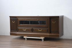 中古　美品　maruni(マルニ木工)　地中海ロイヤル(ROYAL)　クラシカルな雰囲気が魅力的なテレビ台(サイドボード、サイドキャビネット、リビングボード、ローボード、収納棚、戸棚)(R-083206)