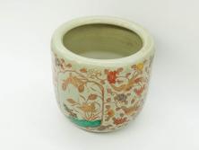 上手物　染付　色絵　金彩　花鳥図　丁寧に描かれた絵柄が素敵な火鉢(鉢カバー、手あぶり、傘立て)(R-083135)