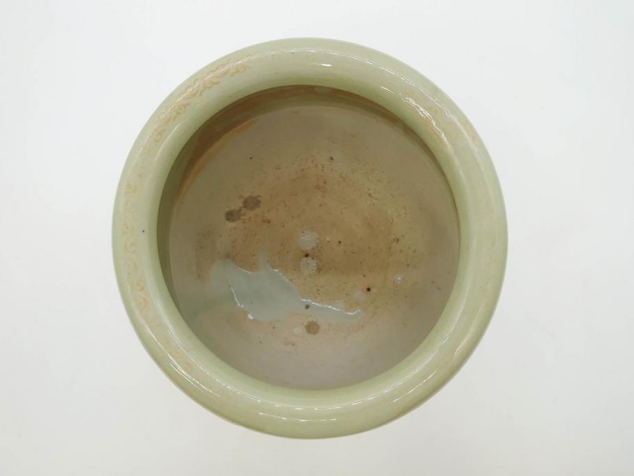 上手物　染付　色絵　金彩　花鳥図　丁寧に描かれた絵柄が素敵な火鉢(鉢カバー、手あぶり、傘立て)(R-083135)