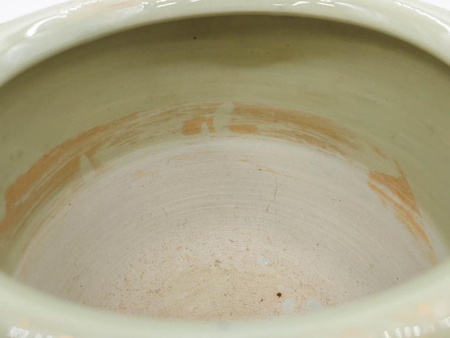 上手物　染付　色絵　金彩　花鳥図　丁寧に描かれた絵柄が素敵な火鉢(鉢カバー、手あぶり、傘立て)(R-083135)