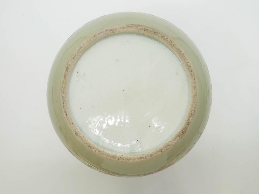 上手物　染付　色絵　金彩　花鳥図　丁寧に描かれた絵柄が素敵な火鉢(鉢カバー、手あぶり、傘立て)(R-083135)