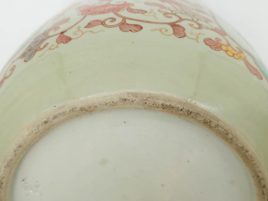 上手物　染付　色絵　金彩　花鳥図　丁寧に描かれた絵柄が素敵な火鉢(鉢カバー、手あぶり、傘立て)(R-083135)
