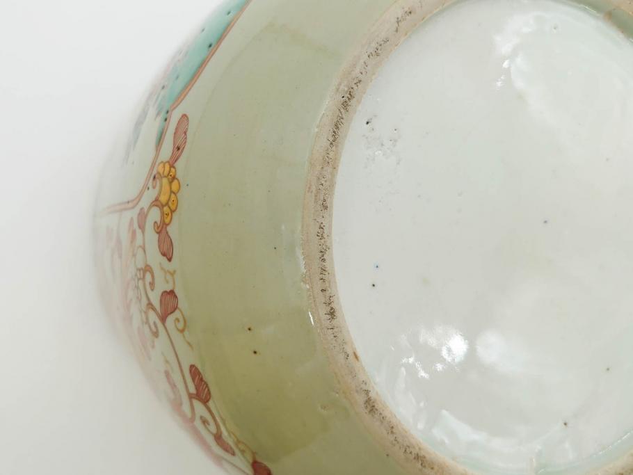 上手物　染付　色絵　金彩　花鳥図　丁寧に描かれた絵柄が素敵な火鉢(鉢カバー、手あぶり、傘立て)(R-083135)