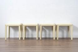 中古　美品　希少な廃番品　AbitaStyle(アビタスタイル)　モダンデザイン　リサイクルレザー　モダンでミニマルなデザインが空間に清潔感を与えるスツール4脚セット(椅子、イス、バラ売り可能)(R-083207)