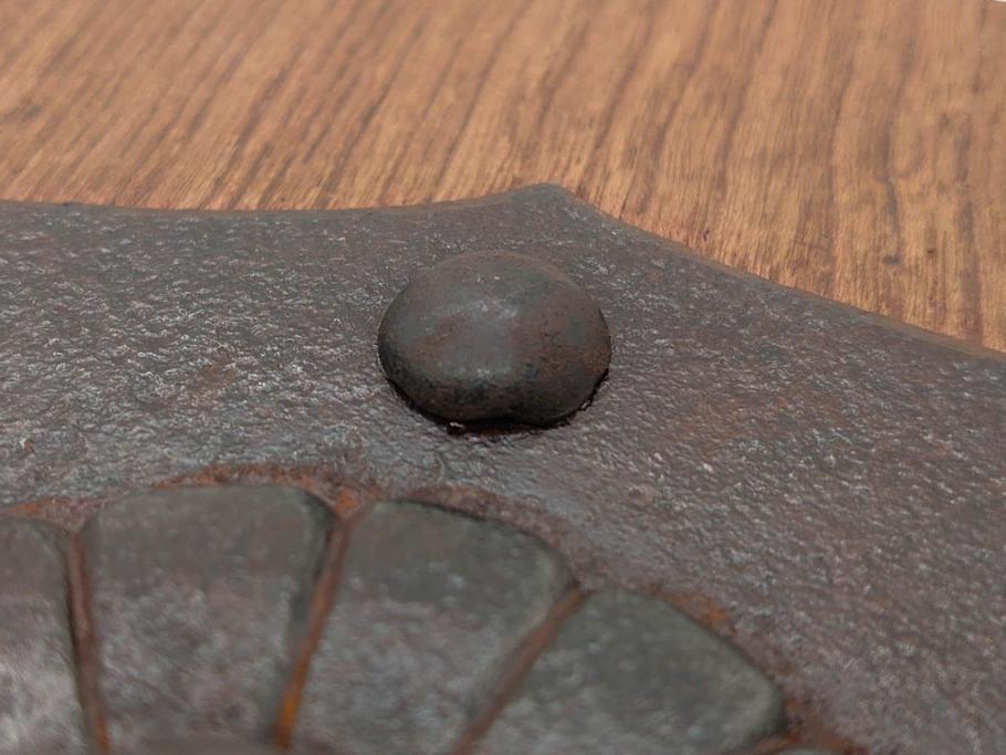 アンティーク雑貨　時代物ならではの味わいが魅力的な蔵戸の錠前金具(ディスプレイ雑貨、蔵戸パーツ)(R-081683)