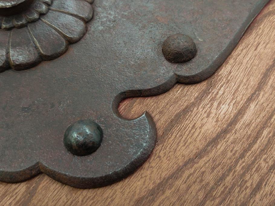 アンティーク雑貨　時代物ならではの味わいが魅力的な蔵戸の錠前金具(ディスプレイ雑貨、蔵戸パーツ)(R-081683)