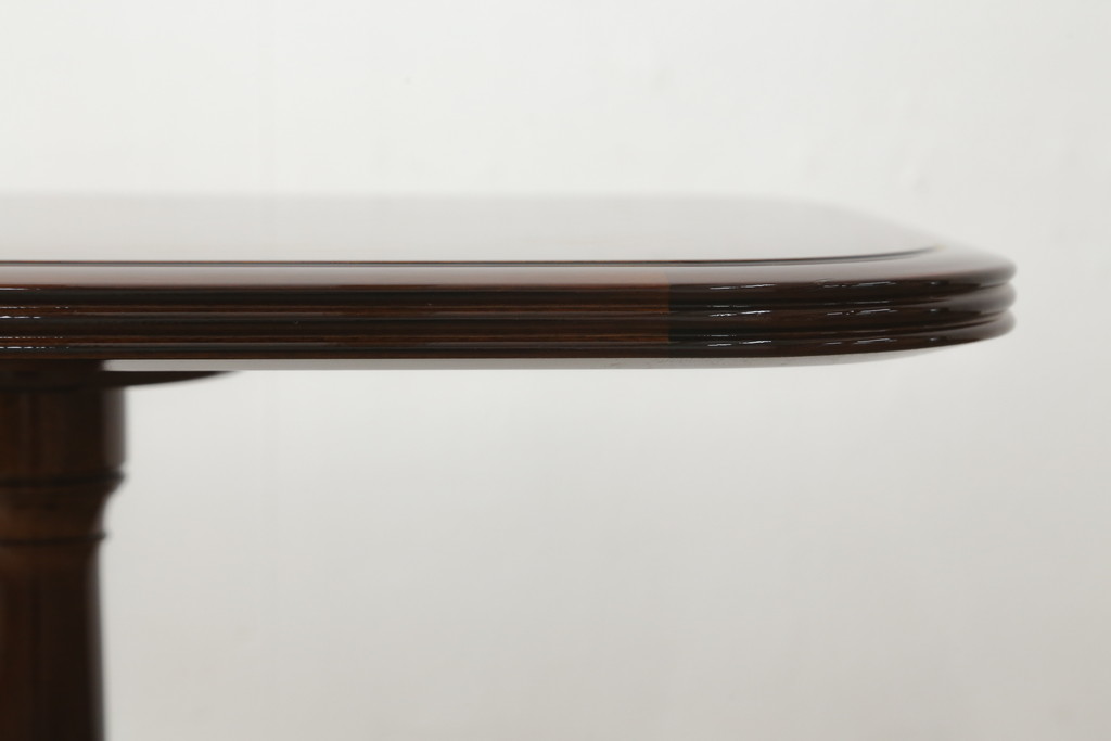 中古　美品　モリシゲ(MORISHIGE/森繁)　フローラ　濃い木色で落ち着いた空間を演出するサイドテーブル(コーヒーテーブル、カフェテーブル、ローテーブル)(定価約11万9千円)(R-065426)