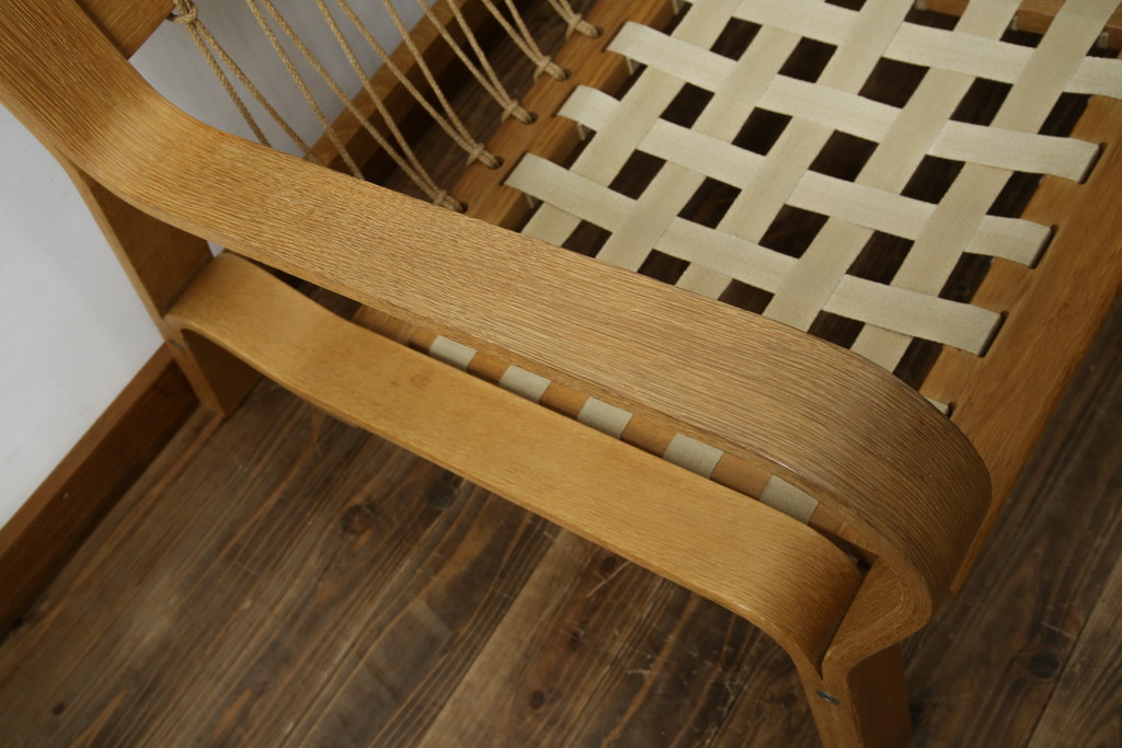 デンマークビンテージ　希少!!　Hans J Wegner(ハンス・J・ウェグナー)　GETAMA (ゲタマ)　1967年デザイン　オーク材　GE671　生産終了で入手困難な3人掛けソファ(3P、三人掛け、3シーター、トリプルソファ、北欧、ヴィンテージ)(R-075933)