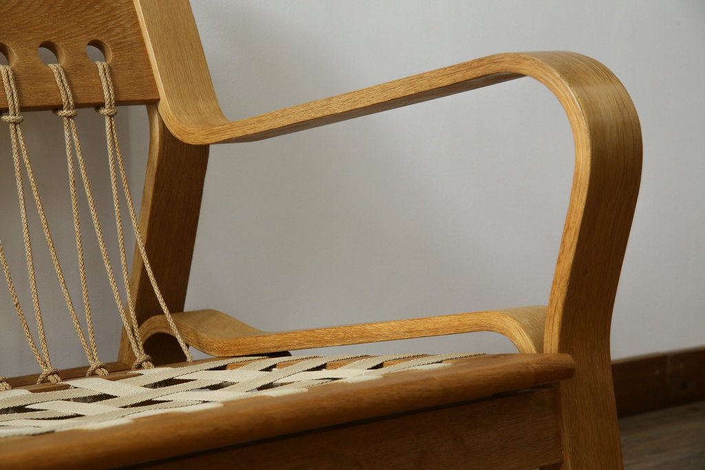 デンマークビンテージ　希少!!　Hans J Wegner(ハンス・J・ウェグナー)　GETAMA (ゲタマ)　1967年デザイン　オーク材　GE671　生産終了で入手困難な3人掛けソファ(3P、三人掛け、3シーター、トリプルソファ、北欧、ヴィンテージ)(R-075933)