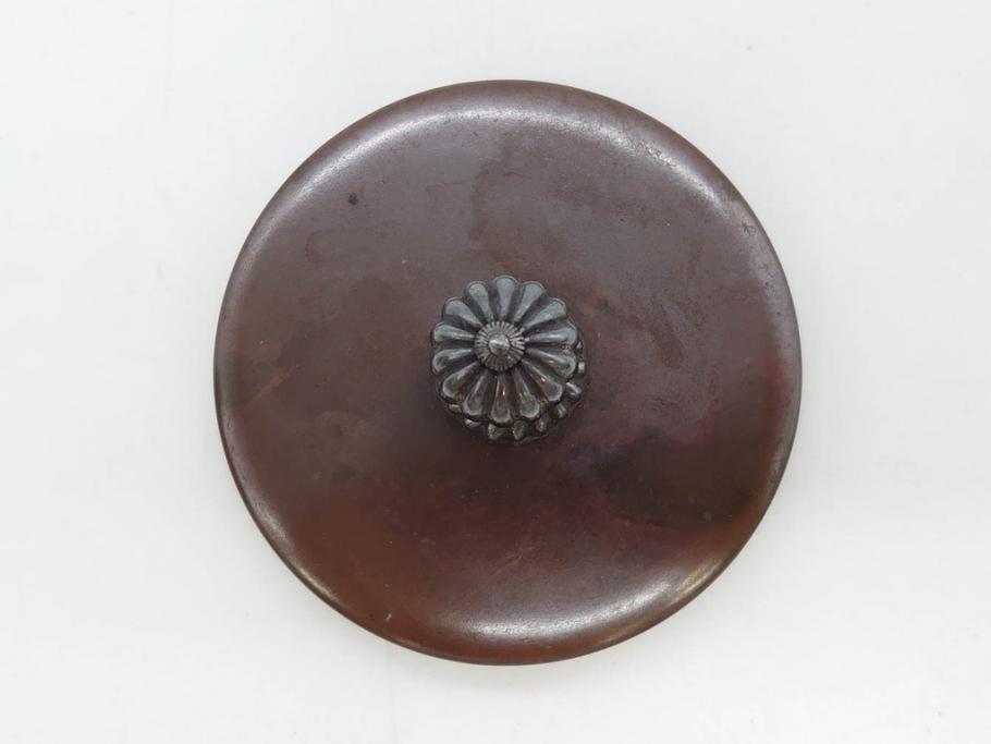 時代物　釜師　高木治良兵衛　銀摘み　ころんとしたフォルムがあたたかみを感じる姥口平丸鉄瓶(湯沸、湯瓶、茶道具、茶器、共箱付き、髙木治良兵衛)(R-077057)