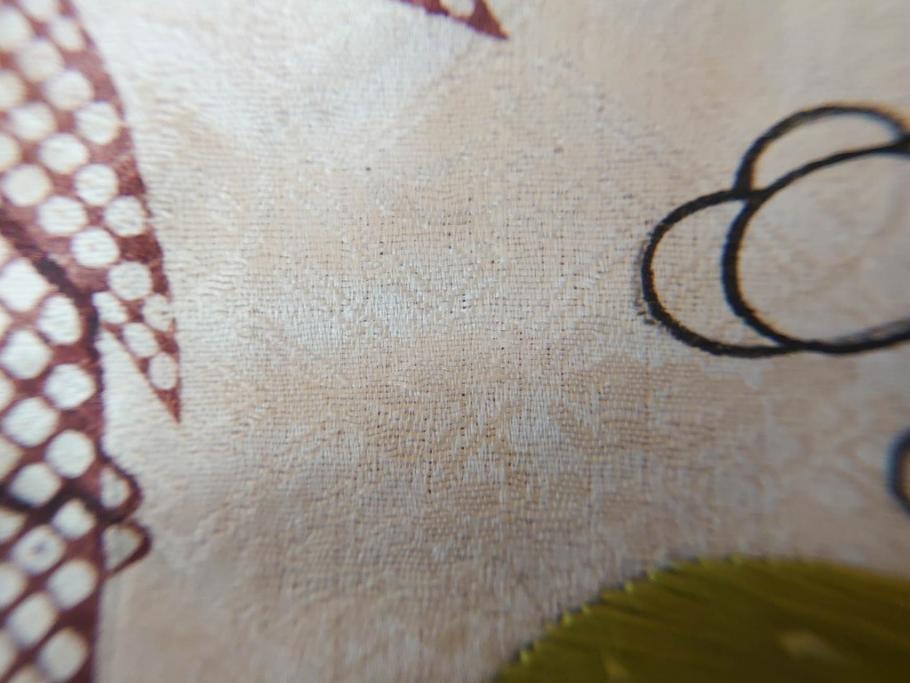 大正～昭和初期　正絹　刺繍　鶴亀　松竹梅　着物　打掛(古布、リメイク、衣装、Japanese KIMONO)(R-076757)