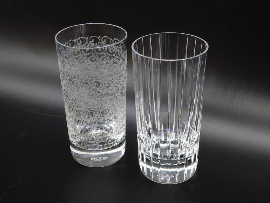フランス　Baccarat　バカラ　ローハン　ハーモニー　高貴でエレガントなデザインが美しいグラス2客セット(ハイボール、フルレッドクリスタルガラス、コップ)(R-076760)