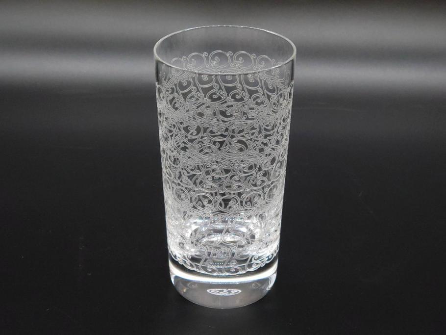フランス　Baccarat　バカラ　ローハン　ハーモニー　高貴でエレガントなデザインが美しいグラス2客セット(ハイボール、フルレッドクリスタルガラス、コップ)(R-076760)