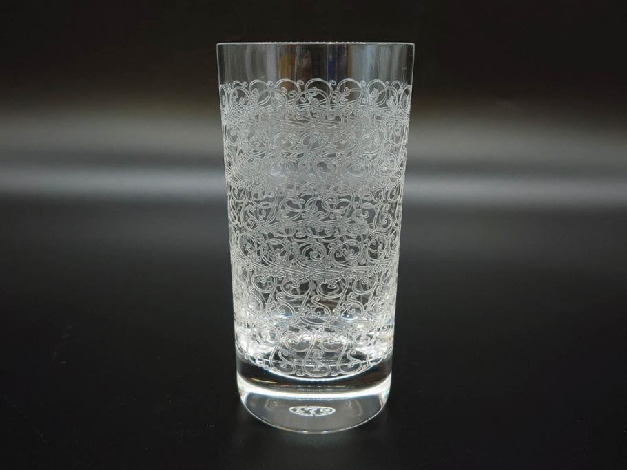 フランス　Baccarat　バカラ　ローハン　ハーモニー　高貴でエレガントなデザインが美しいグラス2客セット(ハイボール、フルレッドクリスタルガラス、コップ)(R-076760)
