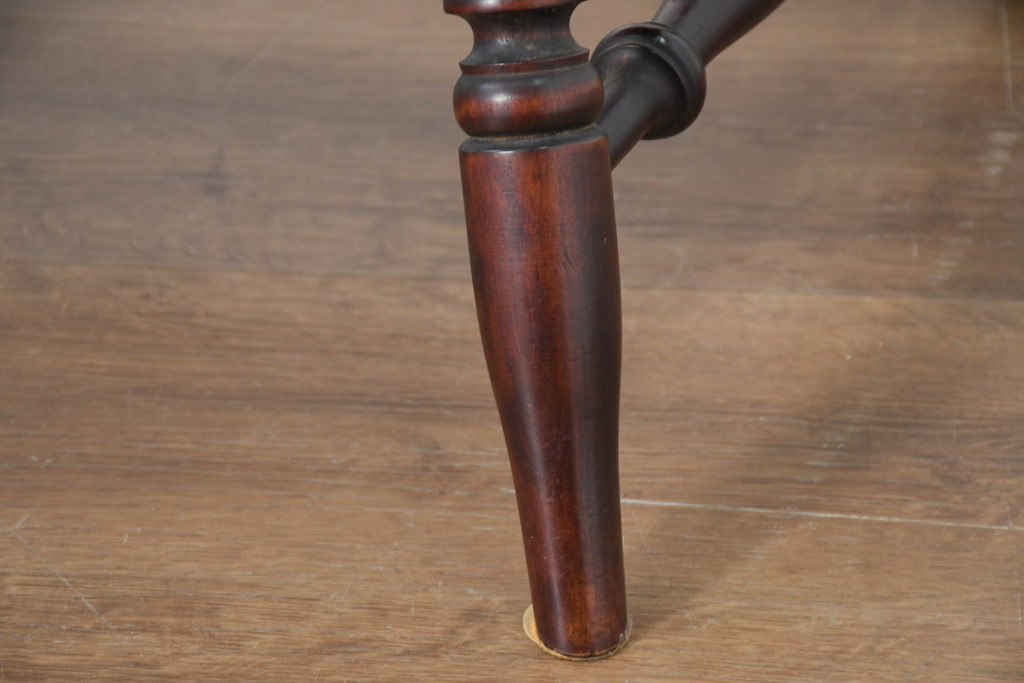 中古　美品　国産職人手作り　カバ材　品でクラシカルな佇まいがお洒落なキャプテンチェア6脚セット(アームチェア、ダイニングチェア、板座チェア、椅子、イス、バラ売り可能)(R-082741)