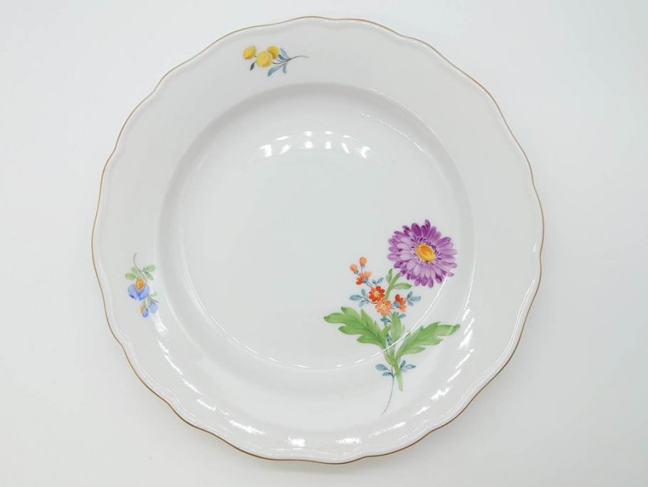 ドイツ　マイセン　Meissen　ベーシックフラワー　二つ花　それぞれ違った花達が食卓のアクセントになるプレート5枚セット(皿、洋食器)(R-070200)