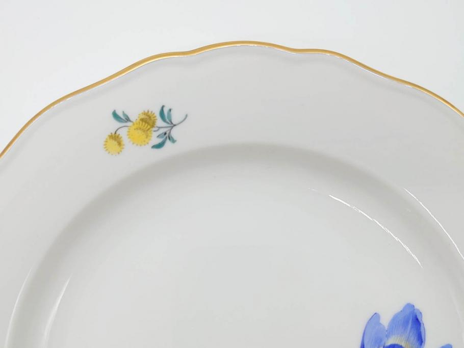 ドイツ　マイセン　Meissen　ベーシックフラワー　二つ花　それぞれ違った花達が食卓のアクセントになるプレート5枚セット(皿、洋食器)(R-070200)