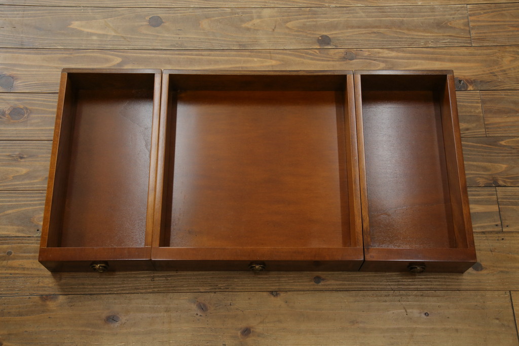 中古　イタリア　輸入家具　凛とした佇まいが美しい象嵌入りのデスク(コンソールテーブル、平机、ワークデスク、在宅用、在宅ワーク用)(R-080244)
