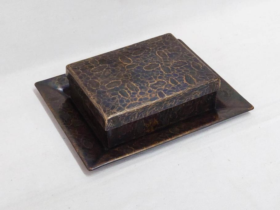 玉川堂　煙草盆(煙草箱、角盆付蓋物、煙草具、たばこ盆、タバコ盆、小物入れ、小箱、共箱付き)(R-076768)