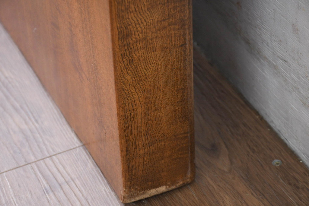 中古　美品　極厚天板　栓材　一枚板　側面玉杢材　深みのある杢目と艶やかな質感が美しいテーブルトップ(ダイニングテーブル、天板、DIY、材料、古材、木材)(R-082601)