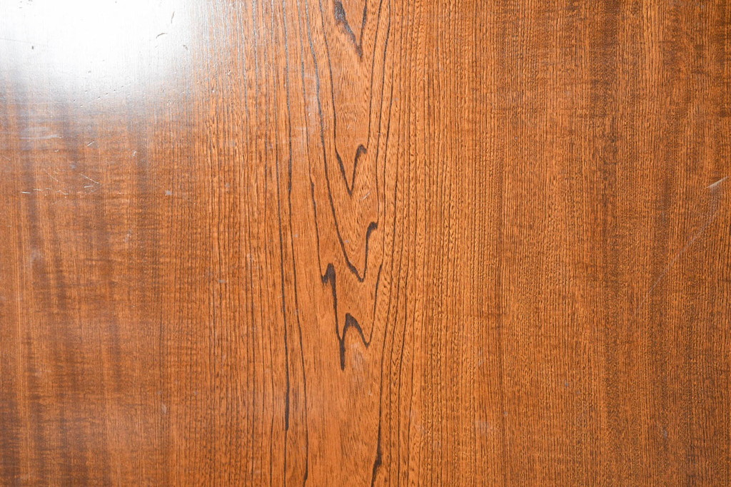 中古　美品　極厚天板　栓材　一枚板　側面玉杢材　深みのある杢目と艶やかな質感が美しいテーブルトップ(ダイニングテーブル、天板、DIY、材料、古材、木材)(R-082601)