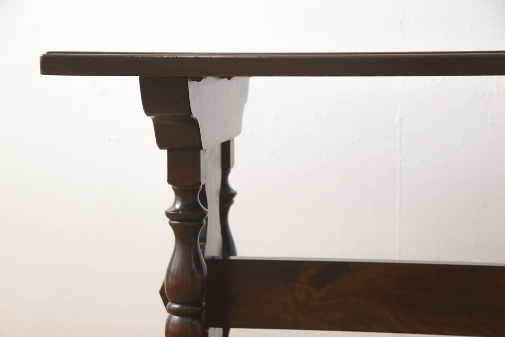 ビンテージ　松本民芸家具　レアな逸品!凝った脚のデザインが印象的な#29安川型卓(サイドテーブル、コンソールテーブル)(R-061122)