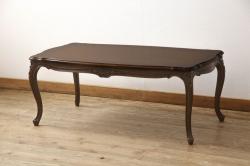 中古　カリモク家具(karimoku)　domani(ドマーニ)　Louis(ルイ)XVシリーズ　細やかなレリーフが魅力的なセンターテーブル(リビングテーブル)(R-053971)