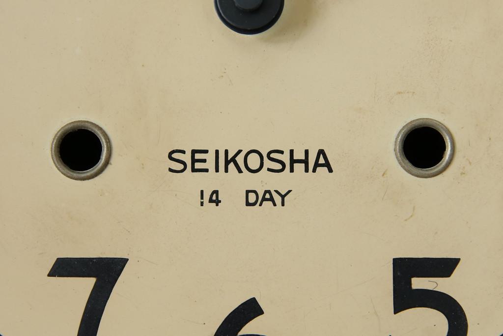 和製アンティーク　精工舎(SEIKOSHA、セイコー)　14DAY　TRADE(S)MARK　レリーフデザインが素敵な掛け時計(柱時計、古時計、振り子時計)(R-072160)