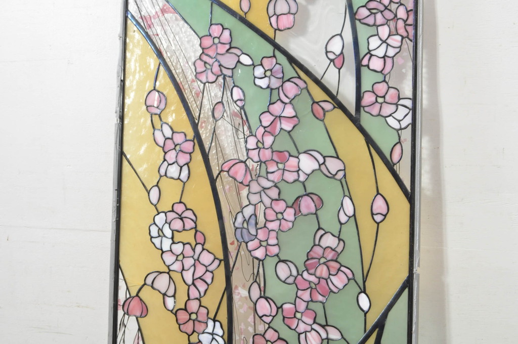 中古　高級品!　ステンドグラス制作工房　ステンドグラスバロック社　職人手作り　美しい色彩のステンドグラス1枚(明り取り、明かり取り、窓)(製作費約150万円)(R-080273)