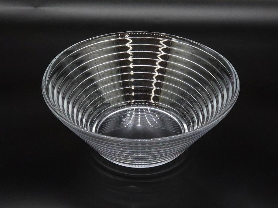 フィンランド　iittala(イッタラ)　AINO AALTO(アイノ・アアルト)　約23cm/Ultima Thule(ウルティマツーレ)　約25cm　空間に豊かな表情を与えるプレート2枚&ボウルセット(ガラス、深皿、深鉢、硝子、北欧)(R-083080)