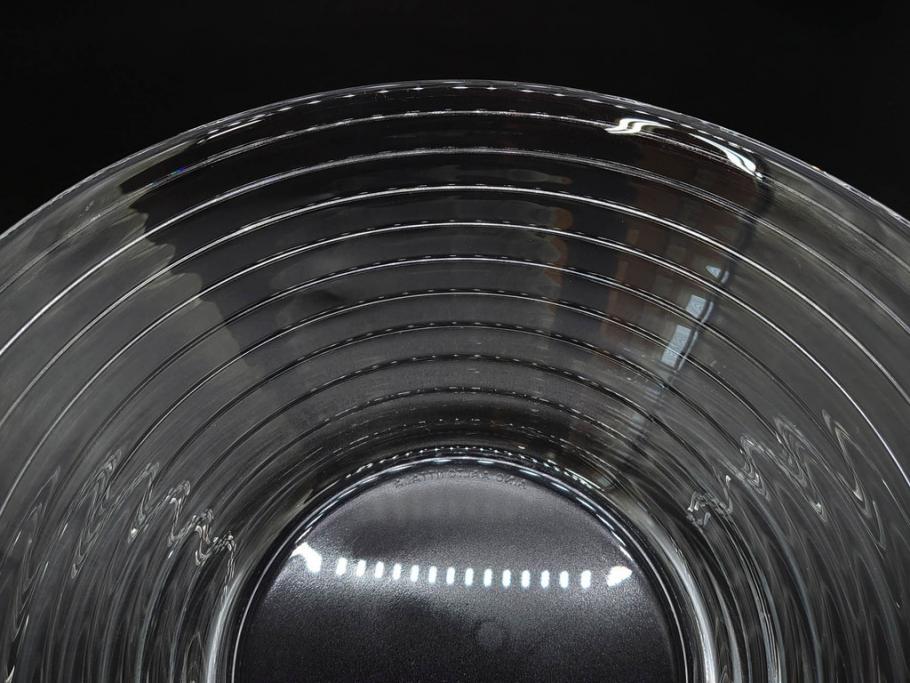 フィンランド　iittala(イッタラ)　AINO AALTO(アイノ・アアルト)　約23cm/Ultima Thule(ウルティマツーレ)　約25cm　空間に豊かな表情を与えるプレート2枚&ボウルセット(ガラス、深皿、深鉢、硝子、北欧)(R-083080)