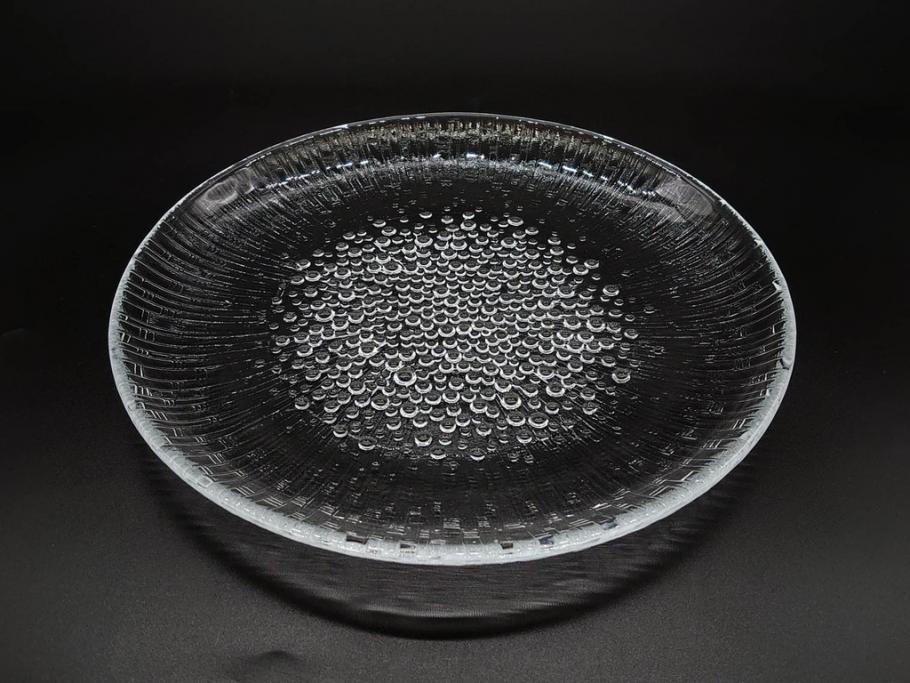 フィンランド　iittala(イッタラ)　AINO AALTO(アイノ・アアルト)　約23cm/Ultima Thule(ウルティマツーレ)　約25cm　空間に豊かな表情を与えるプレート2枚&ボウルセット(ガラス、深皿、深鉢、硝子、北欧)(R-083080)