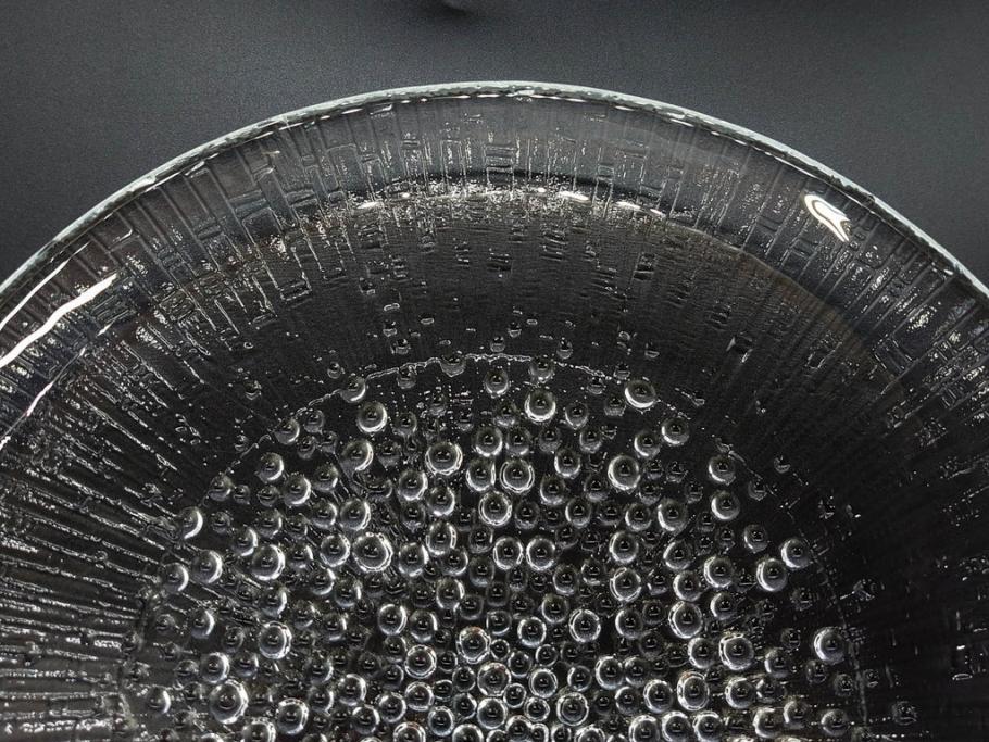 フィンランド　iittala(イッタラ)　AINO AALTO(アイノ・アアルト)　約23cm/Ultima Thule(ウルティマツーレ)　約25cm　空間に豊かな表情を与えるプレート2枚&ボウルセット(ガラス、深皿、深鉢、硝子、北欧)(R-083080)