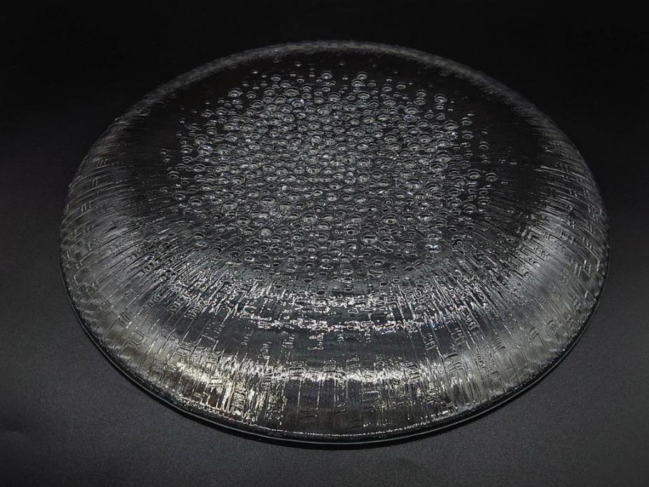 フィンランド　iittala(イッタラ)　AINO AALTO(アイノ・アアルト)　約23cm/Ultima Thule(ウルティマツーレ)　約25cm　空間に豊かな表情を与えるプレート2枚&ボウルセット(ガラス、深皿、深鉢、硝子、北欧)(R-083080)