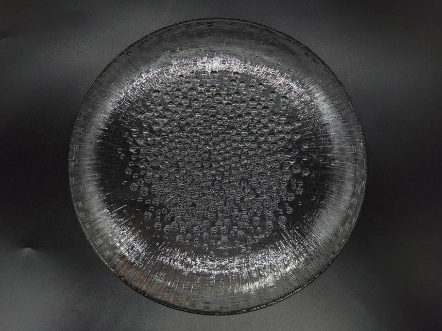 フィンランド　iittala(イッタラ)　AINO AALTO(アイノ・アアルト)　約23cm/Ultima Thule(ウルティマツーレ)　約25cm　空間に豊かな表情を与えるプレート2枚&ボウルセット(ガラス、深皿、深鉢、硝子、北欧)(R-083080)