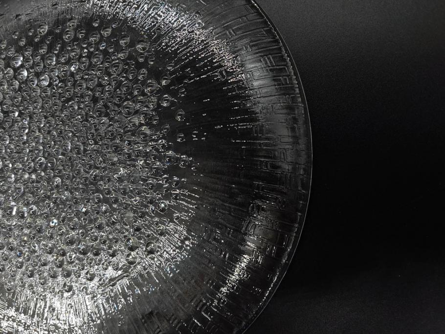フィンランド　iittala(イッタラ)　AINO AALTO(アイノ・アアルト)　約23cm/Ultima Thule(ウルティマツーレ)　約25cm　空間に豊かな表情を与えるプレート2枚&ボウルセット(ガラス、深皿、深鉢、硝子、北欧)(R-083080)