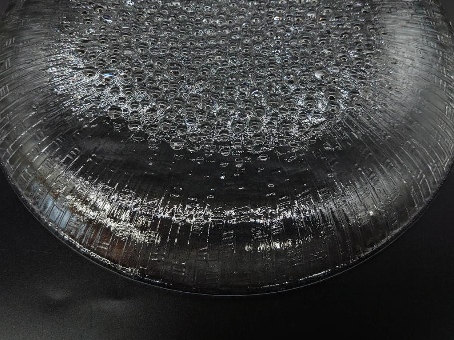 フィンランド　iittala(イッタラ)　AINO AALTO(アイノ・アアルト)　約23cm/Ultima Thule(ウルティマツーレ)　約25cm　空間に豊かな表情を与えるプレート2枚&ボウルセット(ガラス、深皿、深鉢、硝子、北欧)(R-083080)