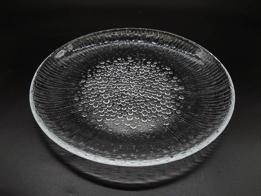 フィンランド　iittala(イッタラ)　AINO AALTO(アイノ・アアルト)　約23cm/Ultima Thule(ウルティマツーレ)　約25cm　空間に豊かな表情を与えるプレート2枚&ボウルセット(ガラス、深皿、深鉢、硝子、北欧)(R-083080)