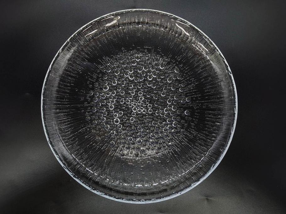 フィンランド　iittala(イッタラ)　AINO AALTO(アイノ・アアルト)　約23cm/Ultima Thule(ウルティマツーレ)　約25cm　空間に豊かな表情を与えるプレート2枚&ボウルセット(ガラス、深皿、深鉢、硝子、北欧)(R-083080)
