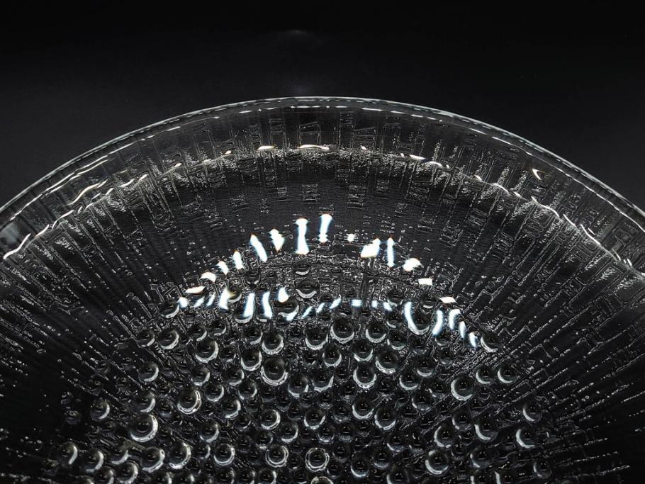 フィンランド　iittala(イッタラ)　AINO AALTO(アイノ・アアルト)　約23cm/Ultima Thule(ウルティマツーレ)　約25cm　空間に豊かな表情を与えるプレート2枚&ボウルセット(ガラス、深皿、深鉢、硝子、北欧)(R-083080)