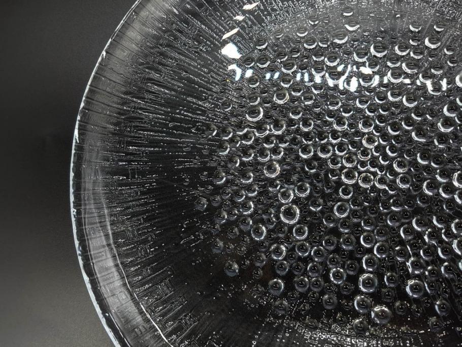 フィンランド　iittala(イッタラ)　AINO AALTO(アイノ・アアルト)　約23cm/Ultima Thule(ウルティマツーレ)　約25cm　空間に豊かな表情を与えるプレート2枚&ボウルセット(ガラス、深皿、深鉢、硝子、北欧)(R-083080)