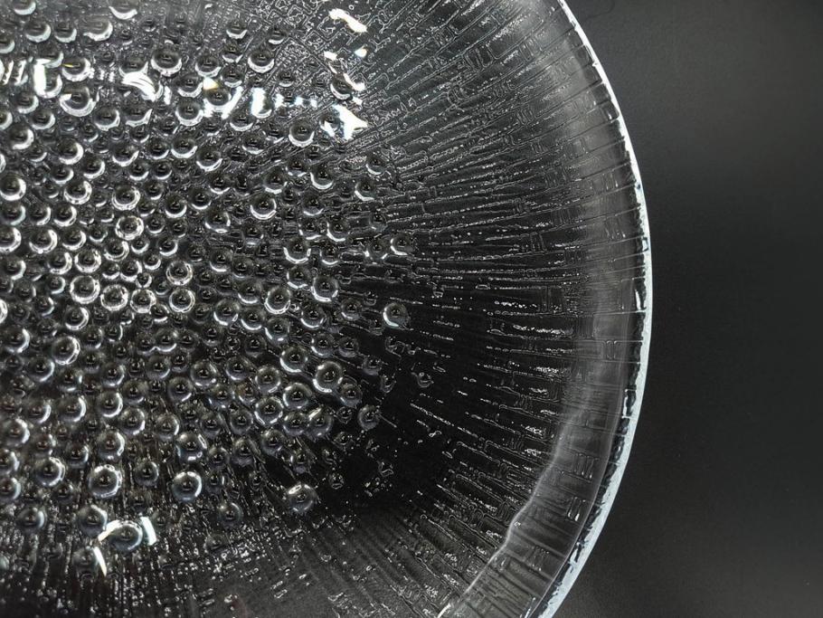 フィンランド　iittala(イッタラ)　AINO AALTO(アイノ・アアルト)　約23cm/Ultima Thule(ウルティマツーレ)　約25cm　空間に豊かな表情を与えるプレート2枚&ボウルセット(ガラス、深皿、深鉢、硝子、北欧)(R-083080)