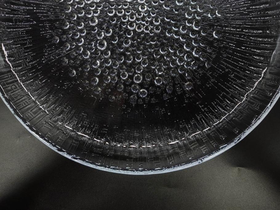 フィンランド　iittala(イッタラ)　AINO AALTO(アイノ・アアルト)　約23cm/Ultima Thule(ウルティマツーレ)　約25cm　空間に豊かな表情を与えるプレート2枚&ボウルセット(ガラス、深皿、深鉢、硝子、北欧)(R-083080)