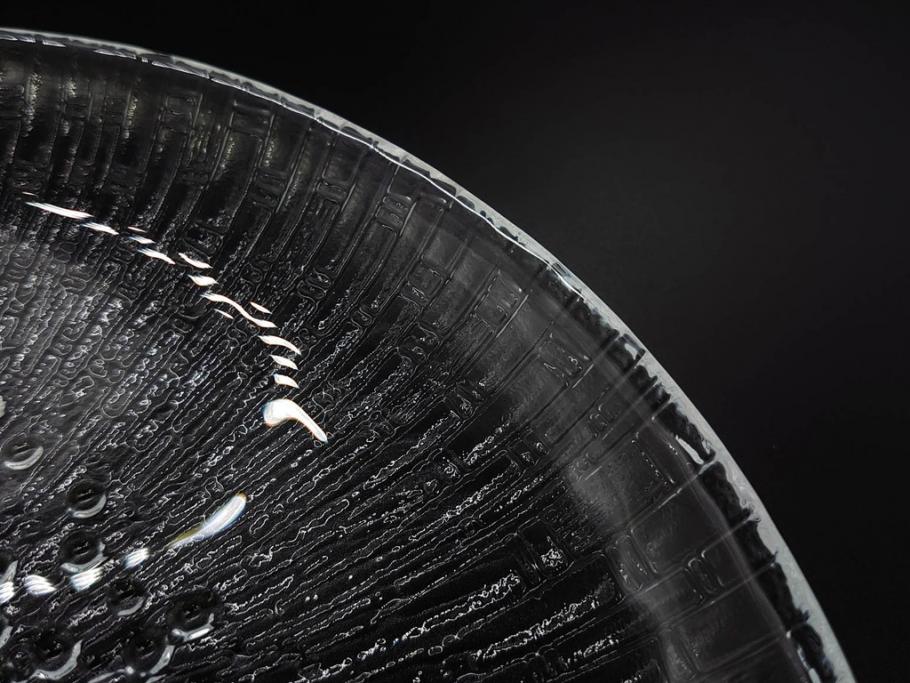フィンランド　iittala(イッタラ)　AINO AALTO(アイノ・アアルト)　約23cm/Ultima Thule(ウルティマツーレ)　約25cm　空間に豊かな表情を与えるプレート2枚&ボウルセット(ガラス、深皿、深鉢、硝子、北欧)(R-083080)