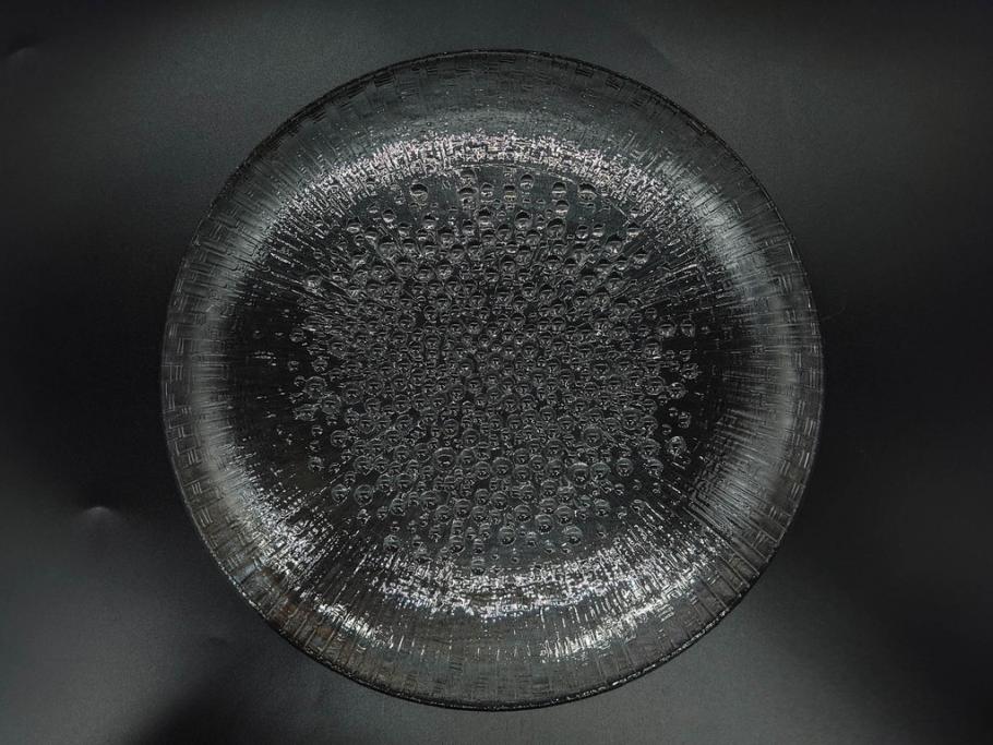 フィンランド　iittala(イッタラ)　AINO AALTO(アイノ・アアルト)　約23cm/Ultima Thule(ウルティマツーレ)　約25cm　空間に豊かな表情を与えるプレート2枚&ボウルセット(ガラス、深皿、深鉢、硝子、北欧)(R-083080)