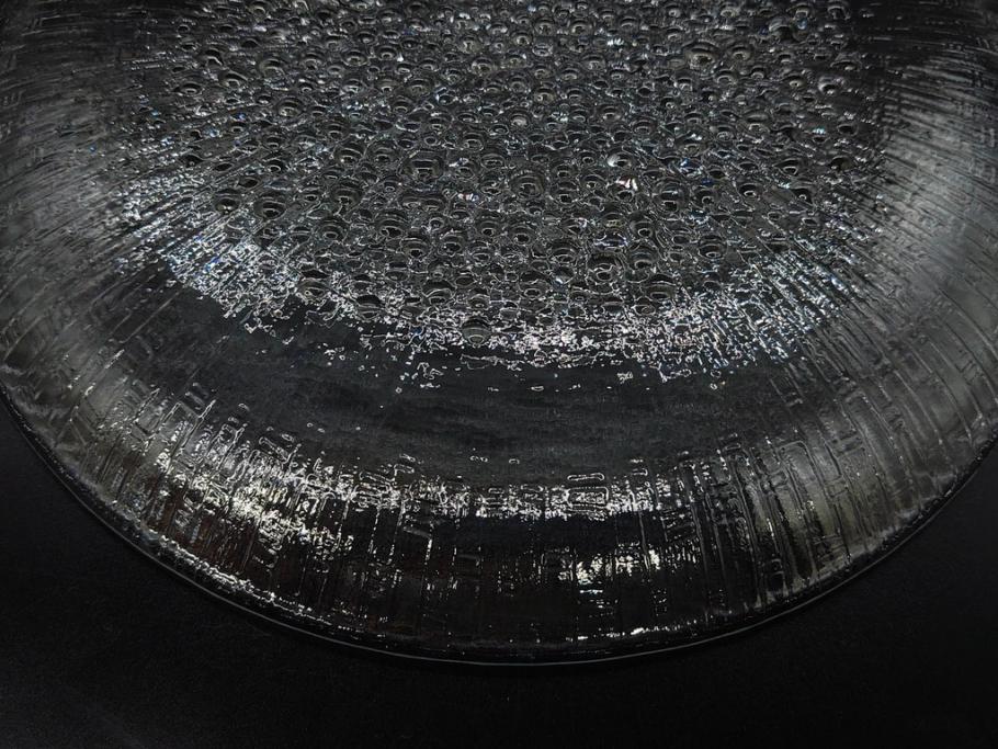 フィンランド　iittala(イッタラ)　AINO AALTO(アイノ・アアルト)　約23cm/Ultima Thule(ウルティマツーレ)　約25cm　空間に豊かな表情を与えるプレート2枚&ボウルセット(ガラス、深皿、深鉢、硝子、北欧)(R-083080)