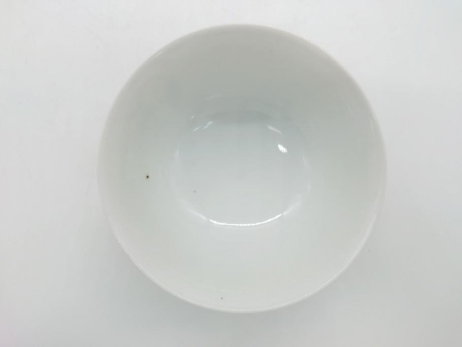 江戸期　古伊万里　大明成化年製　染付　山水文　丸文　3.6寸　約11cm　温かみのあるフォルムが魅力の蓋付き茶碗5客セット(三寸六分、和食器、和皿)(R-062246)